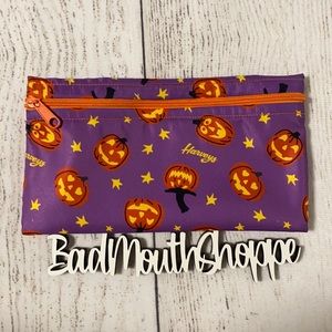 *Handmade Harveys Halloween Jack O Lantern Pumpkin Zip N Go Zippie Pouch